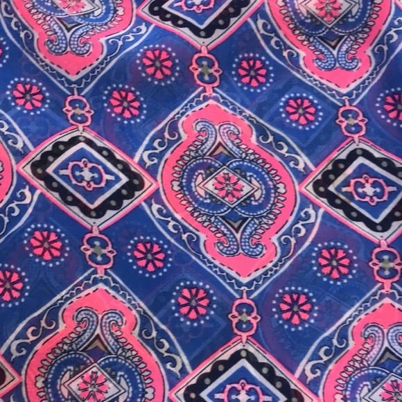OLD NAVY Blue Paisley Periwinkle Neon Pink Size Medium - Picture 16 of 16